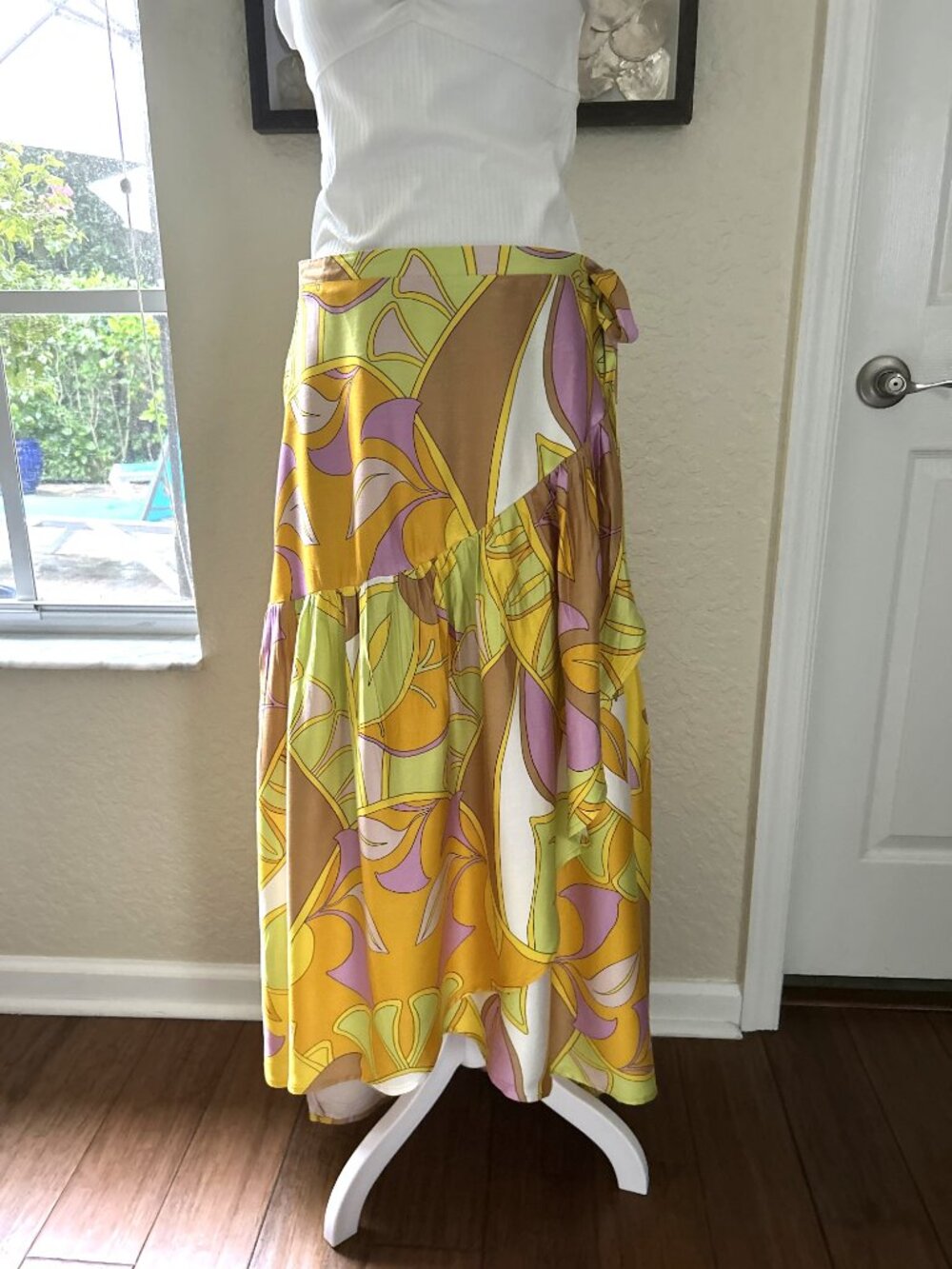 Rachel Zoe Abstract Wrap Maxi Skirt